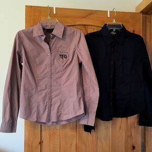 Two Harley Davidson Women's Button Down cotton shirts. Vintage excellent